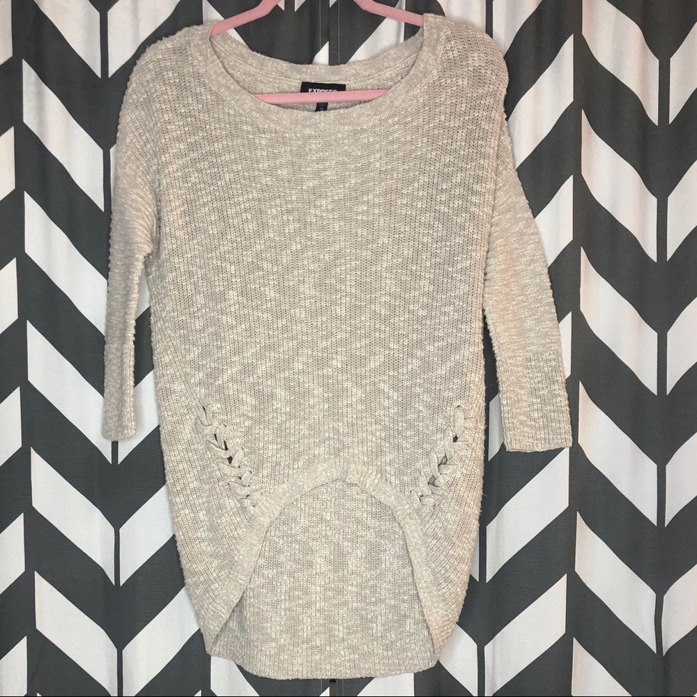 White/Tan Knit Sweater